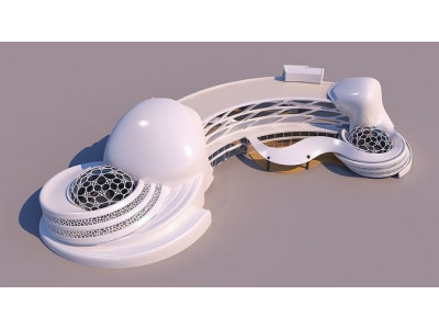0021 - Organic Curve Hotel - 2Ds Plans - 3Ds Files 3D model