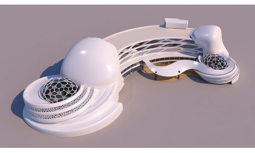 0021 - Organic Curve Hotel - 2Ds Plans - 3Ds Files 3D model