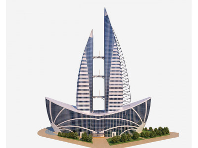 0123 - Boat Skyscraper - 2Ds Drawing - 3Ds Files 3D model
