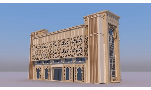 0167 - Islamic Facade Building 3D model