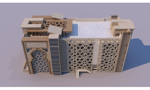 0168 - Islamic Facade Building 3D model