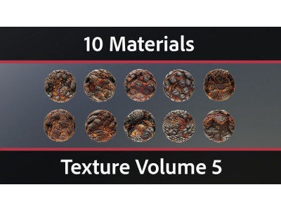 10 Materials Lava Seamless PBR Volume 5 Texture
