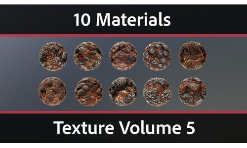 10 Materials Lava Seamless PBR Volume 5 Texture