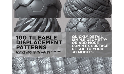 100 Tileable Displacement And Alpha Patterns - COMPLETE PACK Texture