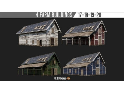 17-18-19-20 - Farm Buildings 4K PBR GameReady Low-poly 3D model