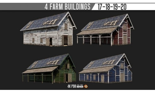 17-18-19-20 - Farm Buildings 4K PBR GameReady Low-poly 3D model