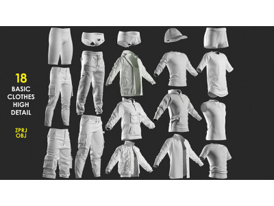 18 Basic Mens Clothes Pack Marvelous - CLO Project file 3D model