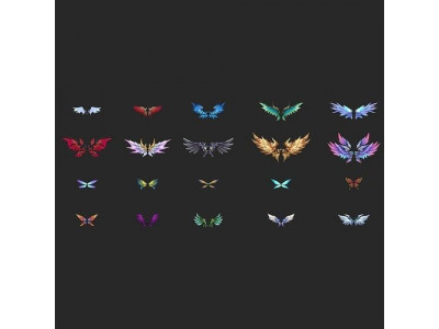 20 Fantasy Wing Collectin Low-poly 3D model