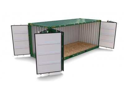 20ft Shipping Container Side Open 3D model