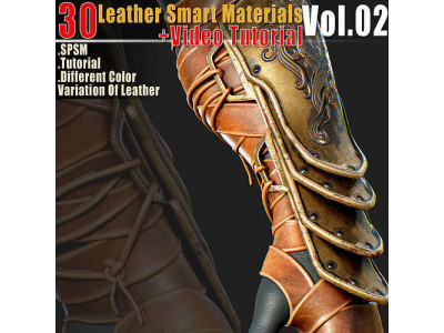 30 Leather Smart Materials Vol 02  Video Tutorial 3D model