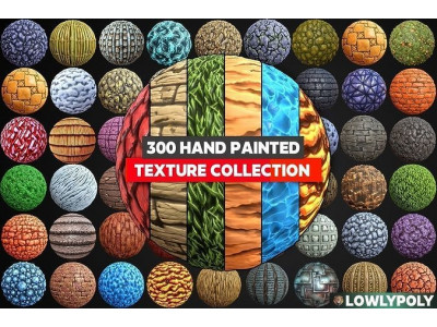 300 Hand Painted Stylized Textures Mega Bundle Texture