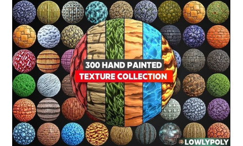 300 Hand Painted Stylized Textures Mega Bundle Texture
