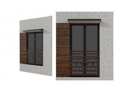 3D Fasade Element Window Railing Ornament 3D model