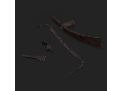 Rusting Disassembled Metal Tool Assortment Low-poly 3D model