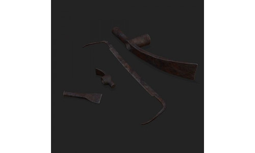 Rusting Disassembled Metal Tool Assortment Low-poly 3D model