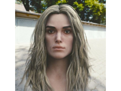 3d model Keira Knightley head V2 Low-poly 3D model