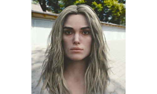 3d model Keira Knightley head V2 Low-poly 3D model