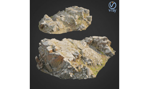 3d scanned rock cliff K2 3D model