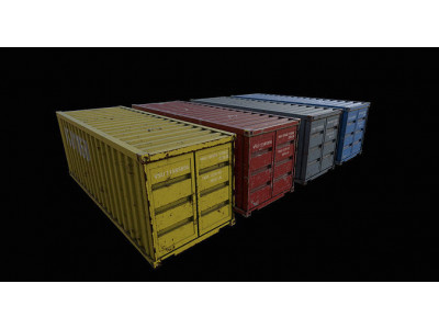 4 pack ship containers  3D model