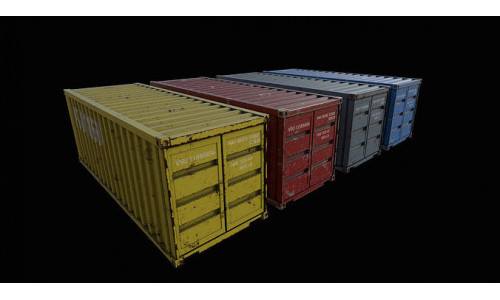 4 pack ship containers  3D model
