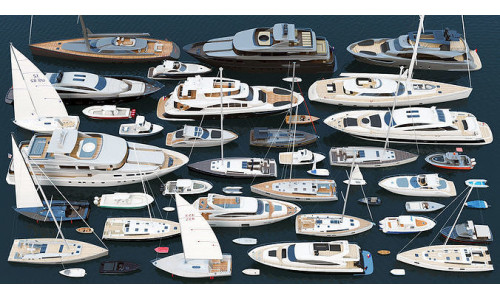 50 Yachts and Boats collection 3D model