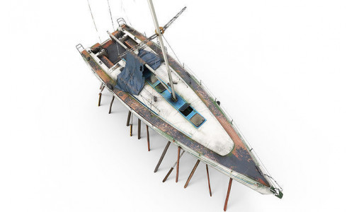 Abandoned boat 01 3D model