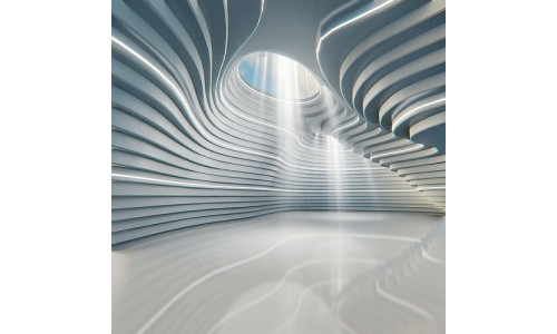 Abstract Concept hall inteiror clear 3D model