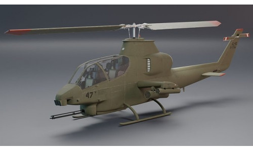 AH-1s MOD Cobra - Attack Helicopter 3D model