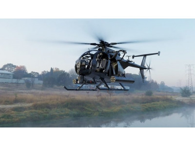 AH-6 Little Bird Rigged Low-poly 3D model