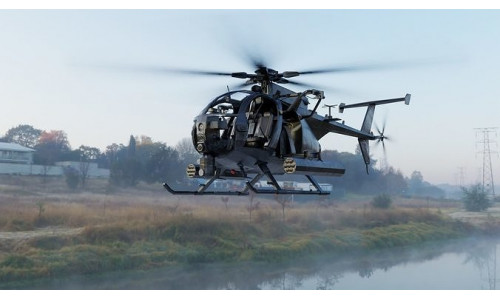 AH-6 Little Bird Rigged Low-poly 3D model