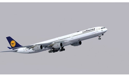 Airbus A340-600 Lufthansa Low-poly 3D model
