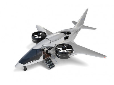 Aircraft Electric TriCopter eVTOL with Interior 3D model