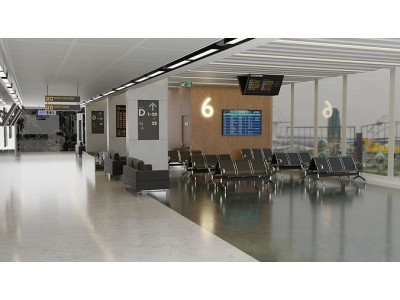 Airport Interior Scene Low-poly 3D model