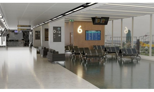 Airport Interior Scene Low-poly 3D model