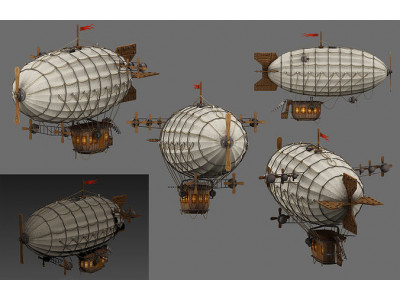 airship Low-poly 3D model