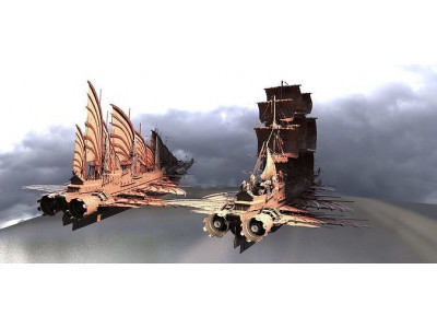 Airship Dragon Emperor Design ship 2 versions  3D model