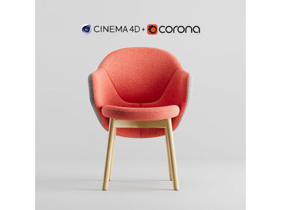 Albu Armchair By Ton C4D and Corona Renderer 3D model