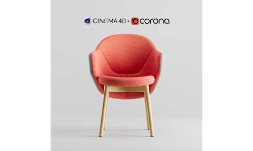 Albu Armchair By Ton C4D and Corona Renderer 3D model