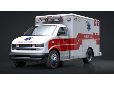 Ambulance Box Truck Rigged C4D Low-poly 3D model