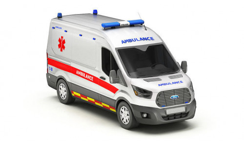 Ambulance Car 2-V5 Low-poly 3D model