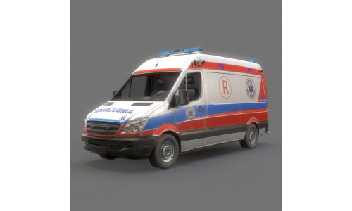 Ambulance Game Ready Low-poly 3D model