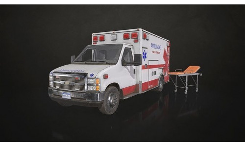 Ambulance Type 3 Low-poly 3D model