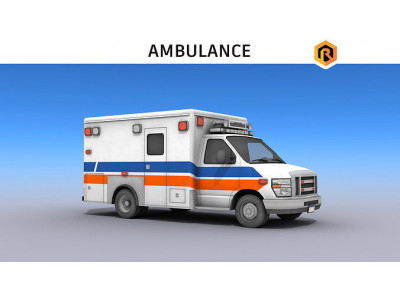 Ambulance Vehicle Low-poly 3D model