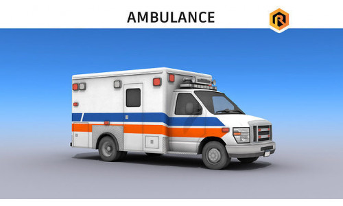 Ambulance Vehicle Low-poly 3D model
