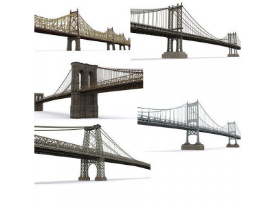 American bridges Low-poly 3D model
