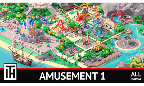 Amusement park 1 Low-poly 3D model