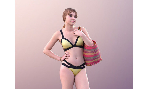 Anastasia 10102 - Young Woman In Bikini With Beach Bag 3D model