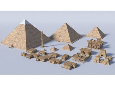 ancient egyptian pharaohs buildings  Low-poly 3D model