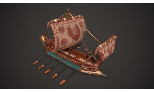 Ancient Ship 02 Low-poly 3D model