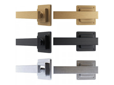 Ander Metallic Door Handles Low-poly 3D model